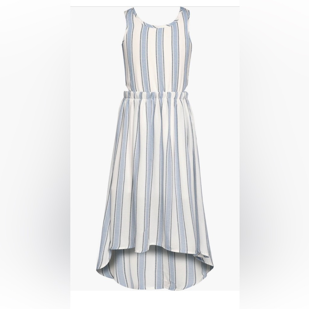 Truly Me Blue and White Striped Sleeveless Summer Dress Girls Size 8